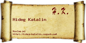 Hideg Katalin névjegykártya